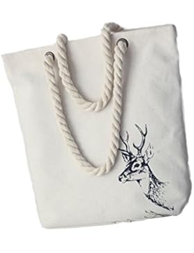 Cystyle Strandtasche mit Reißverschluss Damen Groß Shopper Fashion Tasche fuer Shopping, Strand, Wandern, Urlaub...