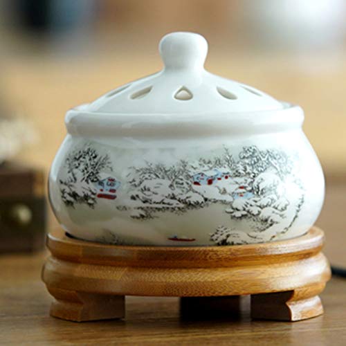 Preisvergleich Produktbild QQAA Aroma DiffuserGeeignet FüR Wohnzimmer / Schlafzimmer / Bad, Keramik Elektronische Weihrauch Brenner, Mit Deckel, Einfachen Stil, Mehrere Stile