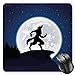 Produktbild BGLKCS Wolf Mauspads Mouse Pad, Full Moon Night Sky Growling Werewolf Mythical Creature in Woods Halloween, Standard Size Rectangle Non-Slip Rubber Mousepad, Dark Blue Black White
