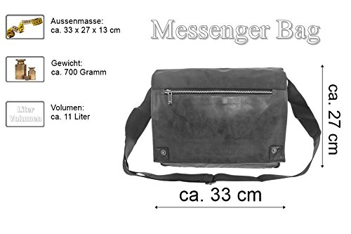 Schultertasche Citybag Flugbegleiter Ausweistasche Umhängetasche Business Messenger Bag Tasche Black NEU - 6