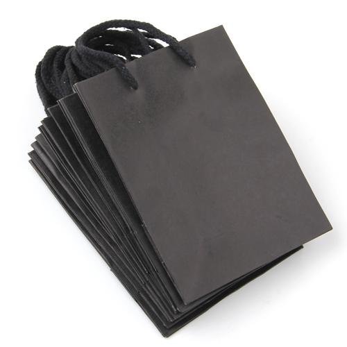 10x Kraftpapier Papiertüte Papiertragetaschen Geschenktüte Tüten Beutel Schwarz - 2