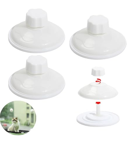 Lot De 4 Grandes Ventouses Transparentes - 84 Mm, Pour Surfaces Lisses, Idéales Hamac Chat Ou Rangement