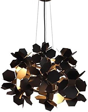 Mechanical Flower Pendant Lamp Modern Industrial Style Chandelier Living Room Bedroom Kitchen Lamp Ceiling , black