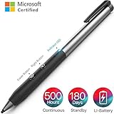 ✨PREMIUM MATERIAL & PALM REJECTION: Der Körper dieses surface book Stift ist aus Aluminium-Legierung, die für den täglichen Gebrauch langlebig ist. Clip-Design ist sehr portabel und dieser Stift Stift ist sehr glatt und bequem, wenn Sie in der Hand halten. Die Spitze des Schreibstiftes kann für 4.000.000 Zoll schreiben. Palm Rejection-Funktion kann die Oberflächenstifte automatisch erkennen und Ihr Schreiben lässig und frei machen.