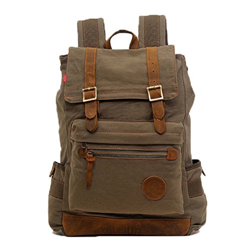 OHmais Unisexe Sac à dos de randonnée Sac de cours Cartable Sacoches pour tablette PC sac de lycée en toile Idéal pour les jeune éudients