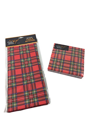 Glen Appin of Scotland Scottish Tartan Table Runner and Napkins Set Royal Stewart and Black Watch New (Royal Stewart)