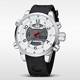 Fenkoo Herren Armbanduhr Japanischer Quartz LCD / Kalender / Chronograph / Wasserdicht / Duale Zeitzonen / Alarm Caucho Band Schwarz Marke- WEIDE