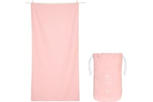 Dock & Bay Quick Drying Towel - For Sports & Gym - Compact, Lightweight - 100% Recycled - Includes Bag - Essential - Island Pink - Large (160x90cm, 63x35)