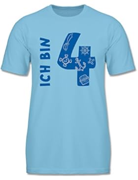 Geburtstag Kind - Ich bin 4 Piraten-Scribble - Jungen T-Shirt