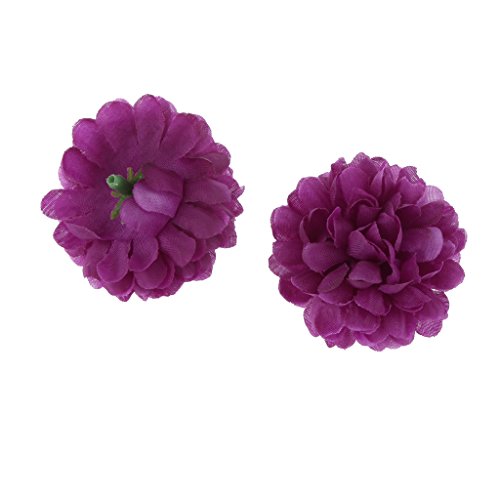 30x Künstlichen Blume Daisy Blumenköpfe Seide Kugelkopf Hochzeit Haus Dekor – dunkellila - 8