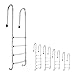 Produktbild V2Aox Edelstahl Poolleiter Pool Schwimmbad Leiter Treppe 2-5-stufig, Anzahl Stufen:4-stufig (183 x 50 cm)