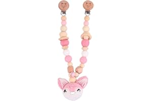 FENGQ Kinderwagenkette Holz Baby, Kinderwagen Spielzeug, Kinderwagenkette Junge Mädchen für Babys und Kleinkinder ab 3 Monaten, Babyspielzeug und Geschenke (Fuchsform)