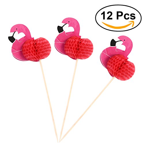 OUNONA 20 Stück Flamingo Cupcake Topper Deko Picker