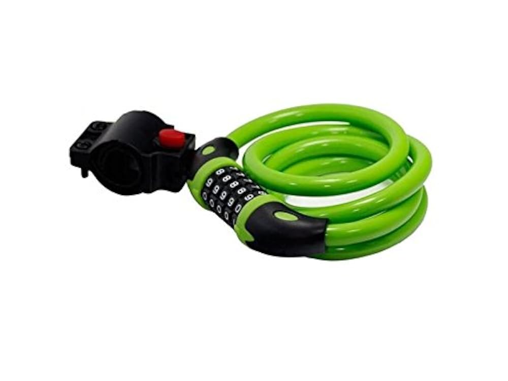 ATTOUPAN Fahrrad Lock Five-Digit Lock Sicherheit Kabel Lock Für Fahrrad draußen (grün)