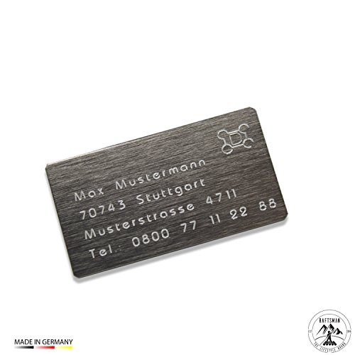 Preisvergleich Produktbild Drohnenkennzeichen / Drohnen Kennzeichnung / Kennzeichen / Fluggerätekennzeichnung / Modellflugschild / Drohnenschild / Adressschild aus eloxiertem Aluminium inkl. individuller CNC Gravur und doppelseitigem Klebeband (40mm x 20mm, Silber)