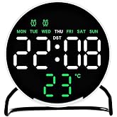 Valkyrie LED Dijital Masa Saati Alarm Sıcaklık Takvim G&ouml;stergeli USB Gece Işıklı Masa Saati &Ccedil;ift Alarm