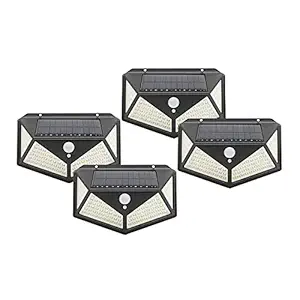 ASGTRADE Solar Sensor Motion Solar Lights Solar Lamp Solar Wall Light Automatic Wireless Light Outdoor Garden Wall Weather Resistant Motion Sensor Solar Light Solar Sensor- 100 LED-4 PCS Combo