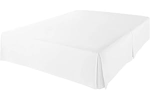 WEOKDFHA Sängkjol plisserad sängkjol i elegant stil, med plattform, mitt- och hörnkjol, 14 tum hög (vit, 200 x 200 x 60 cm)