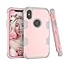 Produktbild Shinyzone iPhone X Hülle,Hybrid 3 in 1 Kombination Silikon Innen Hartplastik Schutzhülle mit Roségold und Grau Stilvolle Farbe für iPhone X