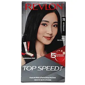 Revlon Top Speed Hair Color Woman, Natural Black 70, 100ml