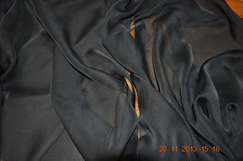 Pure silk chiffon, 114 cm, black