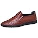 Produktbild HROIJSL Freizeit Männer Einfarbige Hohle Schuhe Slip-On Round Toe Business Flache Casual Lederschuhe runden Kopf rutschfeste Kleidung Herrenschuhe Wildleder Low-top Rutschsicher Schuhe