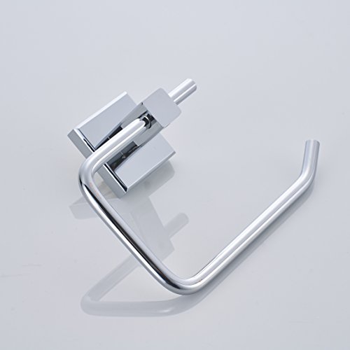 Aothpher Moderne Wandhalterung Toilettenpapierrollenhalter Badezimmer-Gewebe-Rack ，Verchromte，Edelstahl, Silber, Square Basis - 7