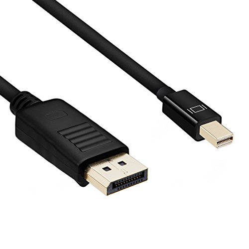 Mini DP auf DP Kabel, 1.8m Vergoldet Mini DisplayPort(Thunderbolt) auf Displayport(DP) Kabel(Schwarz) Konverter Adapter V1.2, 4K Resolution Unterstützte von SZCTKlink