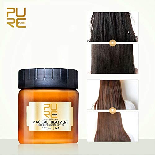 PURC 1PCS 120ML Magical Deep Hair Repair Keratin Hair & Scalp Treatment Moisturizing Nourishing Hair Mask 5 Seconds Repairs Hair Damage