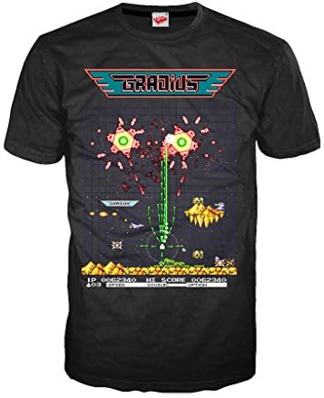 Gradius Screenshot Battle Official Men's T-Shirt (Black) (Medium)