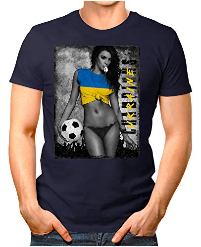 Legendary ItemsTM – Ukraine-Champions – Herren T-Shirt EM 2020 Sexy Girl Frau Fußball Trikot Ukrajina Vintage Navy L