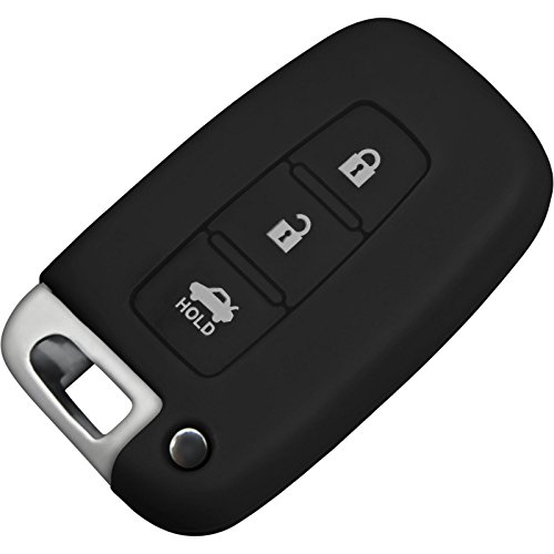 PhoneNatic Funda de silicona para mando de 3 botones de KIA K5 Sportage R en negro Llave plegable de 3-Key