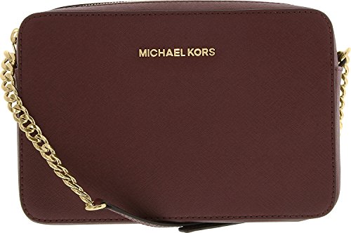 MICHAEL Michael Kors Jet Set Bolso cruzado para mujer, Morado (Merlot), Talla única