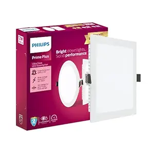Philips 12W Square AP Plus UltraGlow LED DL Recessed LED Panel Ceiling Light (Pack of 1,Warm White)