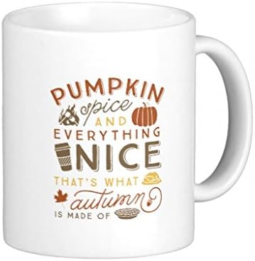 Unique Novelty Mug - Pumpkin Spice Typographic Autumn Coffee Mug