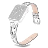 Armband für apple watch 40mm, webla armband leder bling glitter einstellbare band uhr ersatzband uhrenarmband mit metallschnalle für apple iwatch 40mm