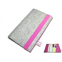 Reiseorganizer Reiseetui Dokumententasche Wollfilz Filz Leder für Reisedokumente