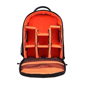 Porro Fino DSLR SLR Backpack Camera Bag | Camera Lens Shoulder Backpack Case for Canon Nikon | Lens Accessories Carry Backpack Case (Black and Orange) [video game]
