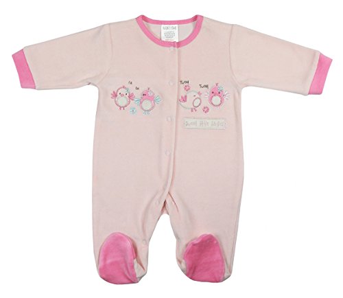 BABYTOWN Baby Girls Boys Velour Sleepsuit Cotton Rich Blue Pink Cars Birds Cute