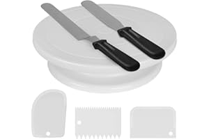 EMEBAY Plateau Tournant à Gâteau, Kit de Pâtisserie Gâteaux Tournant avec 2 Glacage Spatule et 3 Glacage Tournant de Gâteau