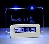 Esamconn Multifunction Fluorescent Message Notice Board LED Digital Alarm Clock Snooze Calendar Timer Temperature +Highlighter