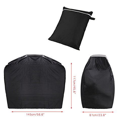 Homdox Grillabdeckung BBQ Grill Gasgrill Schutzhülle Abdeckplane Abdeckhaube Haube 6 Maße Schwarz - 3