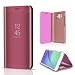 Produktbild TAITOU Huawei Mate 10Pro Shell, Translucent Window View Flip Wallet Stand Cover, Shiny Plating Make Up Mirror, Smart Sleep/Awake Hard Case for Huawei Mate10 Pro, Scan QR Package Code, Pink