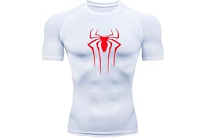 MIDUNU T-Shirt à Manches Courtes Spider pour Hommes Respirant à séchage Rapide Sports Top Musculation Survêtement Compression Chemise Fitness Hommes