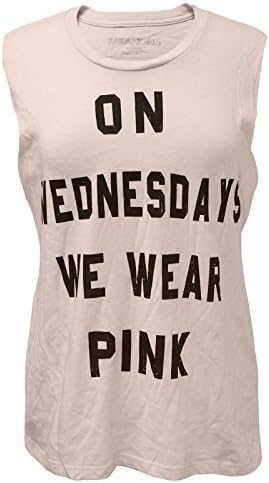 Mean Girls Womens On Wednesday We Wear Pink Muscle Tank (Medium)