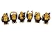 Produktbild HAAC 6teiliges Set lachende Buddha Glücksbringer Glücksfigur Farbe gold / braun 6 cm