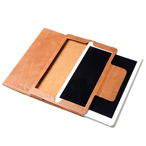 boriyuan Apple iPad mini 3 iPad mini 2 (Retina Display) iPad mini Echt Ledertasche Smart Cover Leder Hülle aus echtem Leder im Bookstyle mit Standfunktion, Auto Sleep Wake up und Fach für Kreditkarten (Ipad mini 1/2/3 Echt Leder Case edel in Braun) - 9