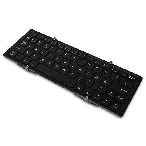 EC Technology faltbare Bluetooth Tastatur mit QWERTZ Tastaturlayout Wireless Tastatur für Windows PC/ Tablet/ Smartphone - 2