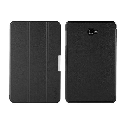 EasyAcc Samsung Galaxy Tab A (2016) 10.1 Hülle, EasyAcc Samsung Galaxy Tab A 10.1 T580N/ T585N Case Schutzhülle Hochwertiges PU Leder Etui – mit Automatischem Schlaf Funktion und Standfunktion (Schwarz Dunkles, Kunstleder, Ultra Dünn) - 9