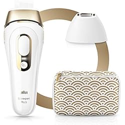 Braun Silk·Expert Pro 5 PL5137 Épilateur Lumière Pulsée Intense IPL Dernière Génération Pour Femme et pour Homme, Épilation Permanente, Blanc/Doré